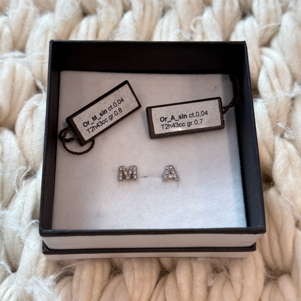 Silver Initial Earrings - image 2